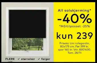Skeidar All solskjerming tilbud