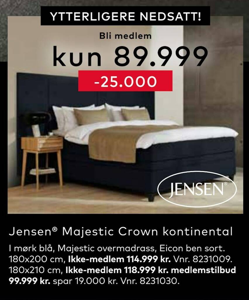 Skeidar Jensen majestic crown kontinental tilbud