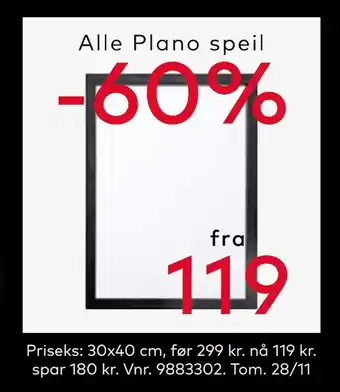 Skeidar Alle plano speil tilbud