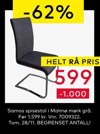 Skeidar Samos spisestol tilbud