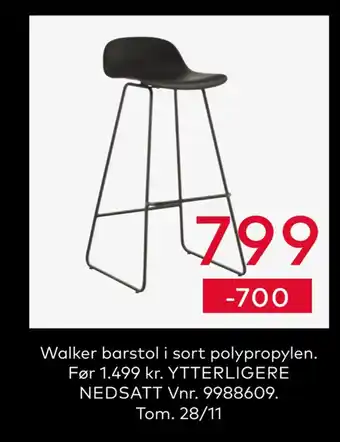 Skeidar Walker barstol tilbud