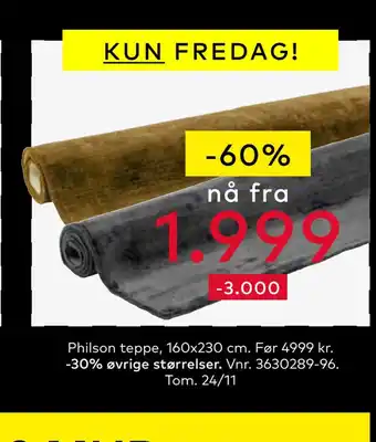 Skeidar Philson teppe tilbud