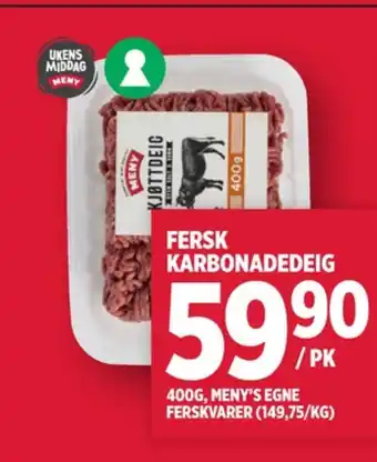 Meny Meny karbonadedeig tilbud