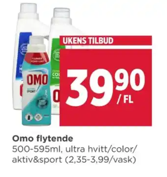 Meny Omo vaskemiddel-flytende tilbud