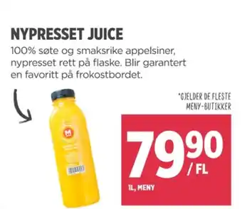 Meny Meny appelsinjuice tilbud