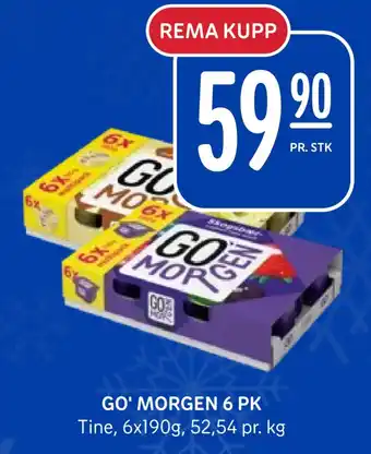 Rema 1000 Go' morgen 6 pk tilbud