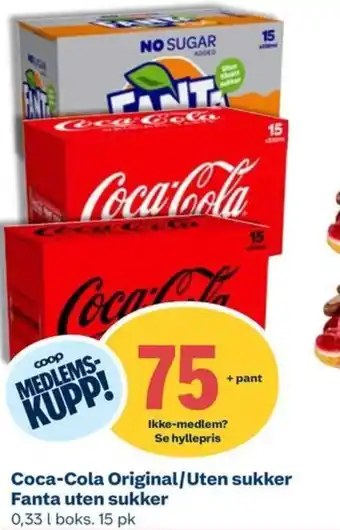 Coop Extra Coca-Cola Original/Uten sukker Fanta uten sukker tilbud