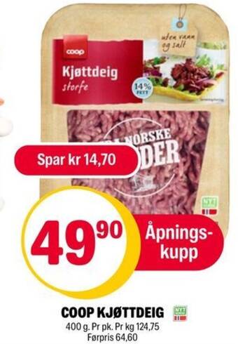 Coop Extra COOP KJØTTDEIG tilbud