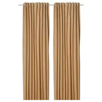 IKEA Sanela gardiner, 1 par, beige, 140x250 cm tilbud