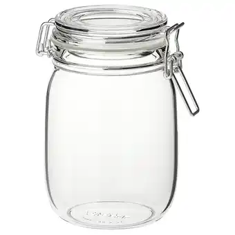 IKEA Korken krukke med lokk, klart glass, 1 l tilbud