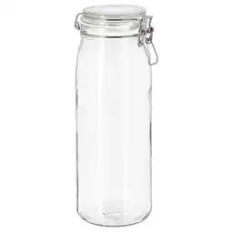 IKEA Korken krukke med lokk, klart glass, 2 l tilbud