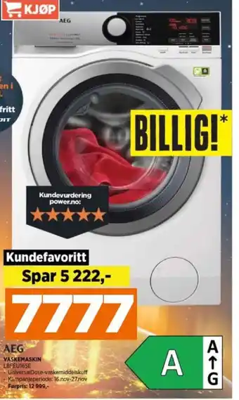 POWER AEG VASKEMASKIN L8FEU165E tilbud