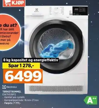 POWER Electrolux TØRKETROMMEL EW7H538P2 tilbud
