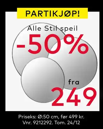 Skeidar Alle stil speil tilbud