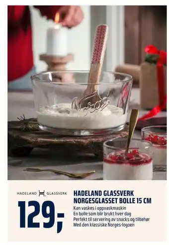 Coop Obs Hadeland glassverk norgesglasset bolle 15 cm tilbud