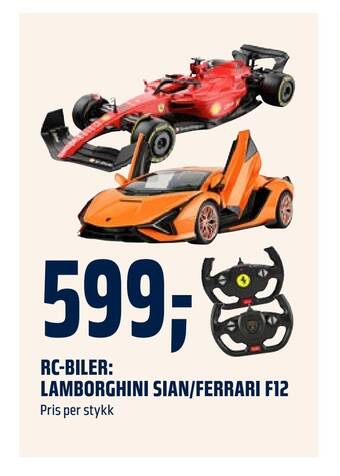 Coop Obs Rc-biler: lamborghini sian/ferrari f12 tilbud
