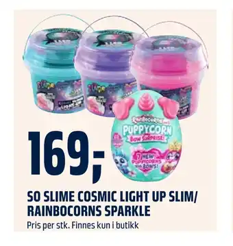 Coop Obs So slime cosmic light up slim/ rainbocorns sparkle tilbud