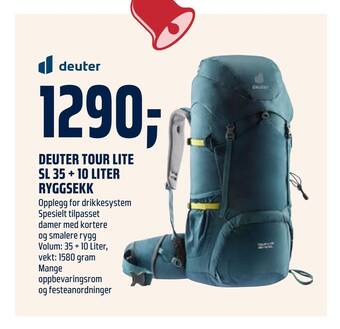 Coop Obs Deuter tour lite sl 35 + 10 liter ryggsekk tilbud