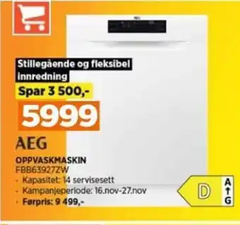 POWER AEG OPPVASKMASKIN FBB63927ZW tilbud