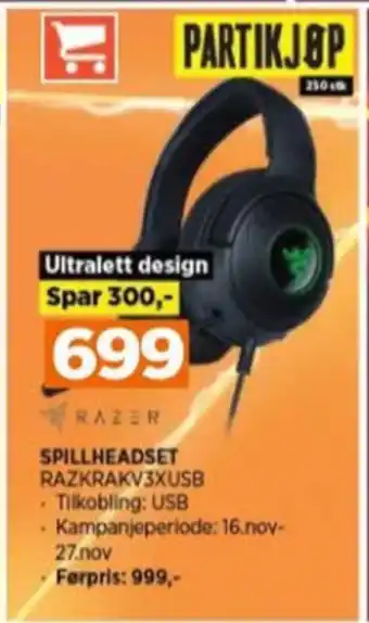 POWER Razer headset tilbud