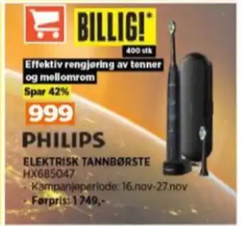 POWER Philips eltannbørste tilbud