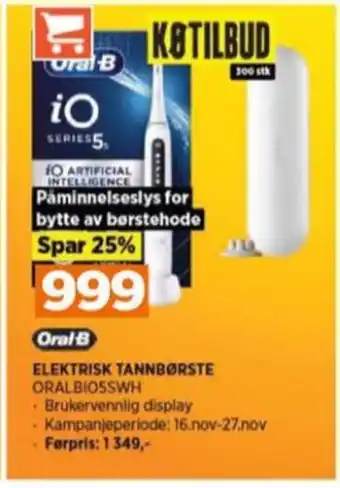 POWER Braun oral-b eltannbørste tilbud