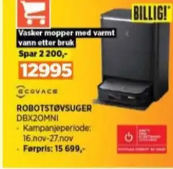 POWER Ecovacs robotstøvsuger tilbud