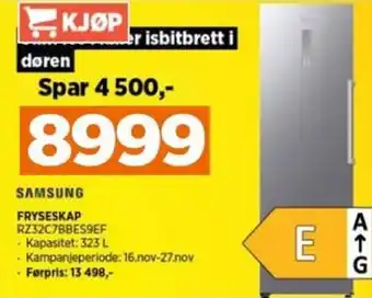 POWER SAMSUNG FRYSESKAP RZ32C7BBES9EF tilbud