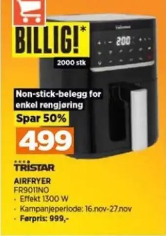 POWER TRISTAR AIRFRYER FR9011NO tilbud