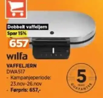 POWER wilfa VAFFELJERN DWA517 tilbud