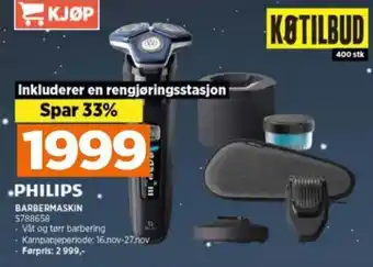 POWER PHILIPS BARBERMASKIN S788658 tilbud