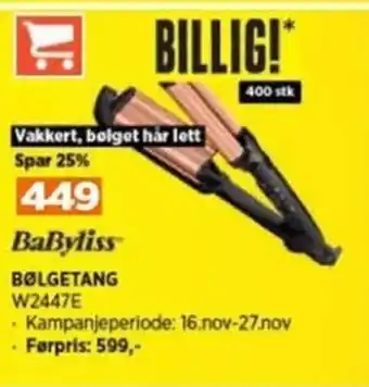 POWER BaByliss BØLGETANG tilbud