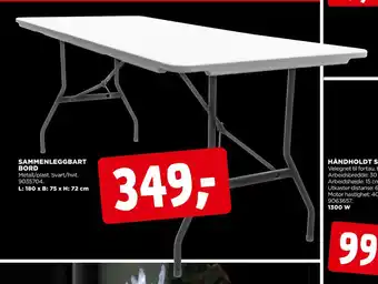 jem & fix Sammenleggbart bord tilbud