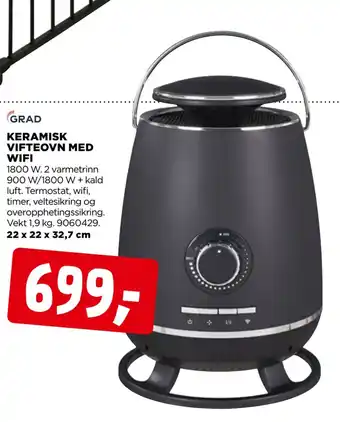 jem & fix Keramisk vifteovn med wifi tilbud