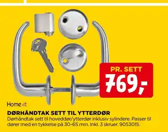 jem & fix Dørhåndtak sett til ytterdør tilbud