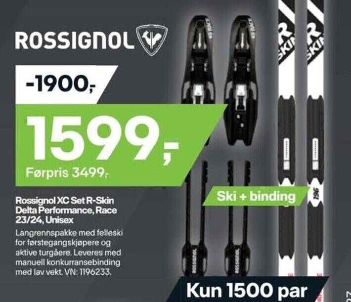 XXL Sport Rossignol XC Set R-Skin Delta Performance, Race 23/24, Unisex tilbud