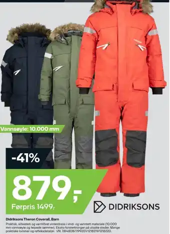 XXL Sport Didriksons Theron Coverall, Barn tilbud