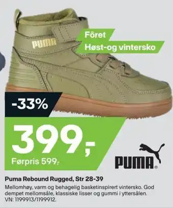 XXL Sport Puma Rebound Rugged, Str 28-39 tilbud