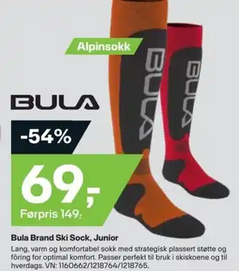 XXL Sport Bula Brand Ski Sock, Junior tilbud