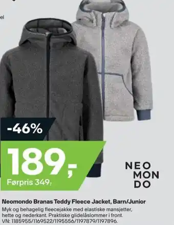 XXL Sport Neomondo Branas Teddy Fleece Jacket, Barn/Junior tilbud