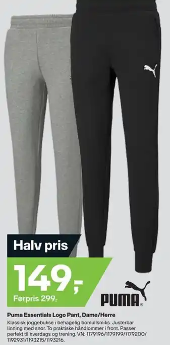 XXL Sport Puma Essentials Logo Pant, Dame/Herre tilbud