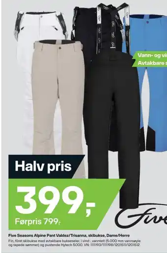 XXL Sport Five Seasons Alpine Pant Valdez/Trisanna, skibukse, Dame/Herre tilbud