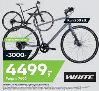 XXL Sport White SC LITE Advent 1X10 23, Hybridsykkel, Dame/Herre tilbud