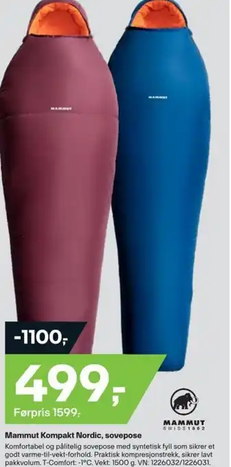 XXL Sport Mammut Kompakt Nordic, sovepose tilbud