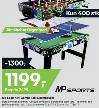 XXL Sport Mp Sport 4in1 Combo Table, kombospill tilbud