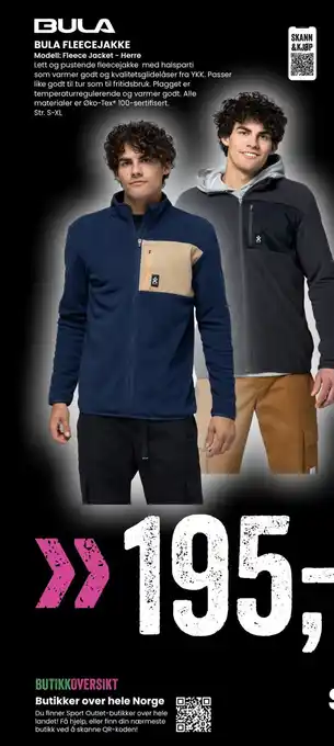 Sport Outlet BULA FLEECEJAKKE tilbud