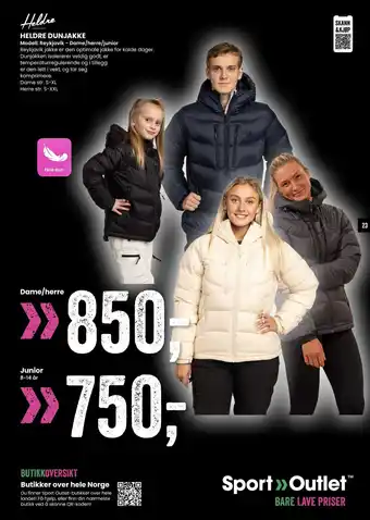 Sport Outlet HELDRE DUNJAKKE tilbud