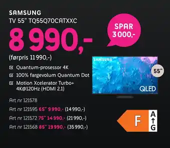 ELON Samsung tv 55 tq55q70catxxc tilbud