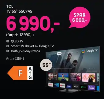 ELON Tcl tv 55 55c745 tilbud