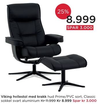 Møbelringen Viking hvilestol med krakk tilbud